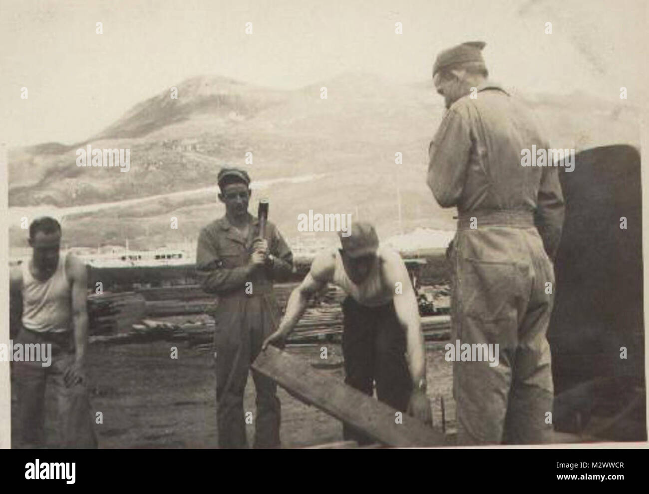 World War Two, black and white photo of soldiers in countryside Stock ...