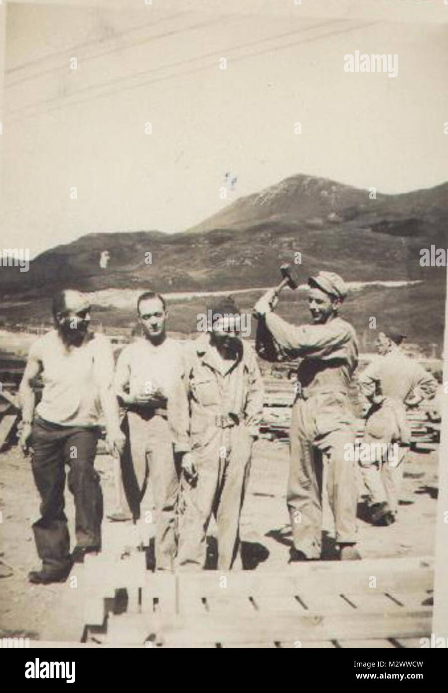 World War Two, black and white photo of soldiers in countryside Stock ...