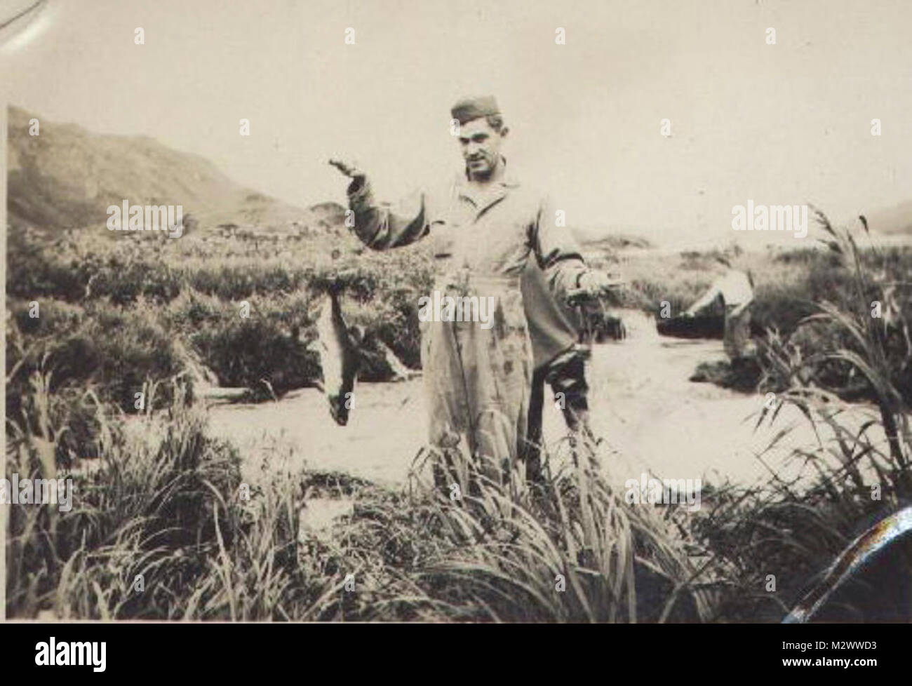World War Two, black and white photo of soldiers in countryside Stock ...