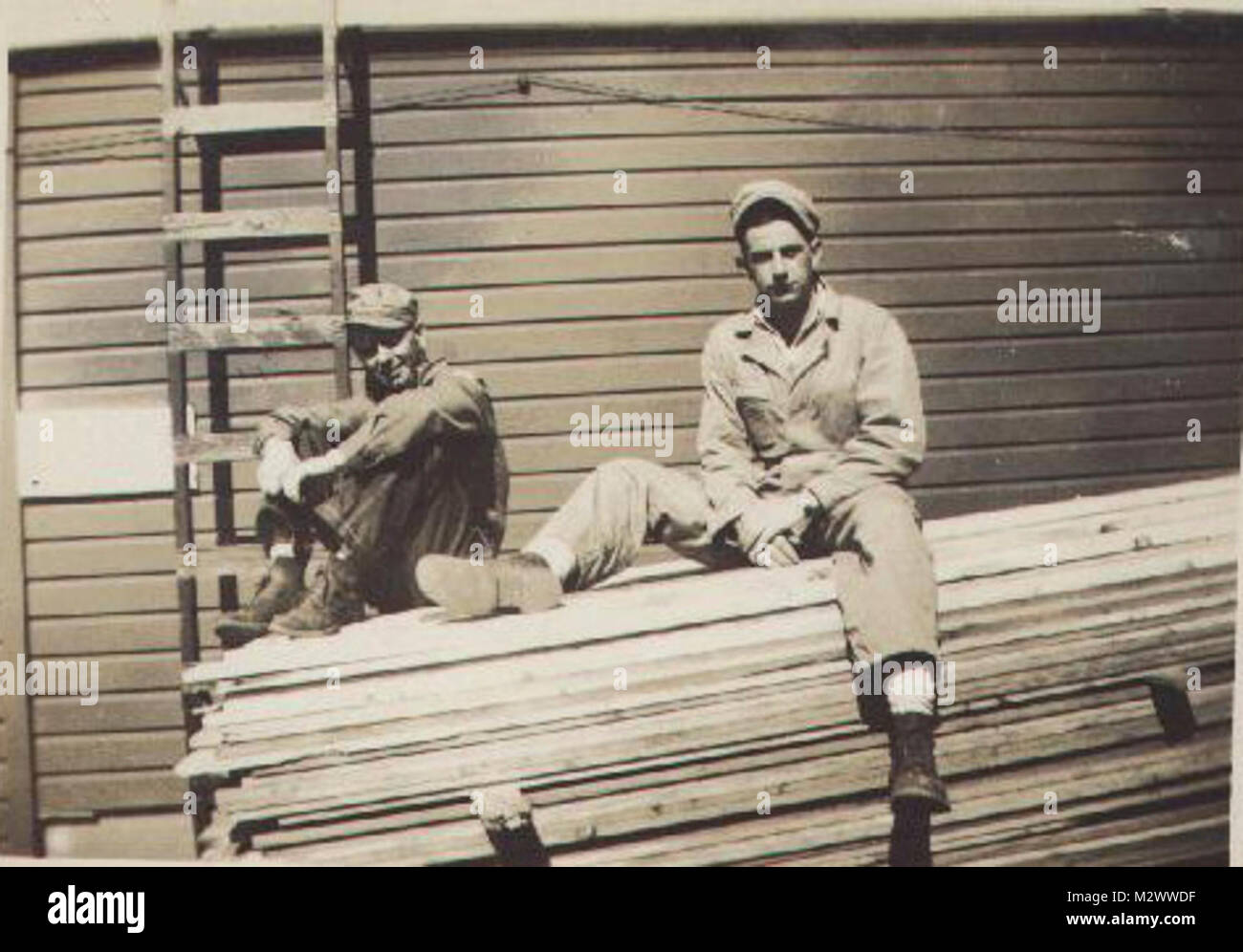 World War Two, black and white photo of soldiers in countryside Stock ...