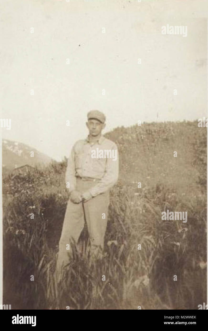 World War Two, black and white photo of soldiers in countryside Stock ...
