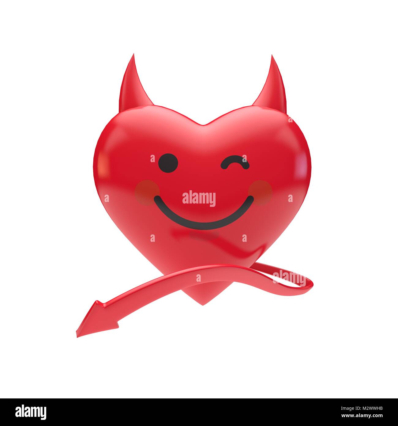 Red devil emoji emoticon character heart. 3D Rendering Stock Photo Alamy