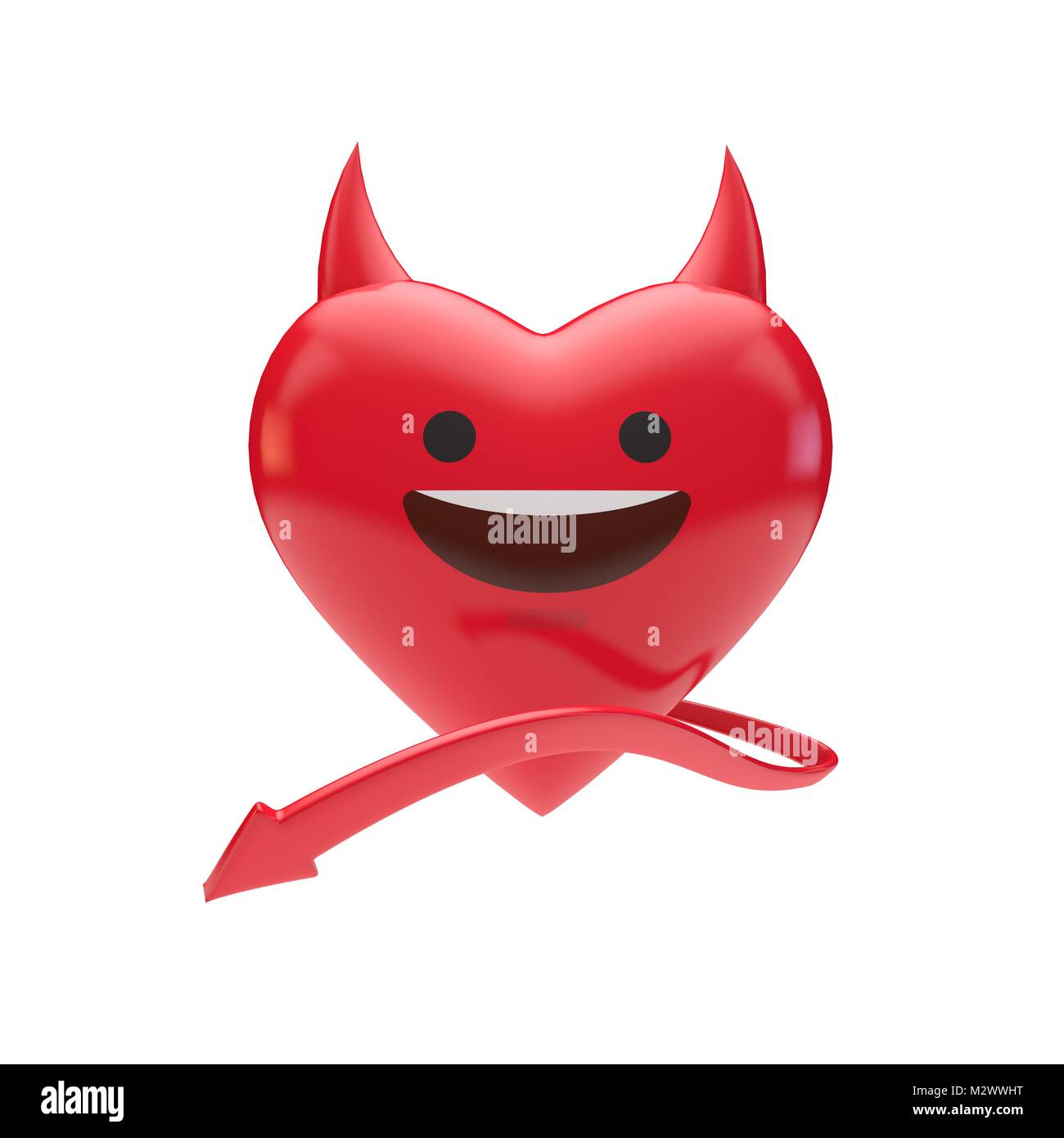 Red devil emoji emoticon character heart. 3D Rendering Stock Photo Alamy