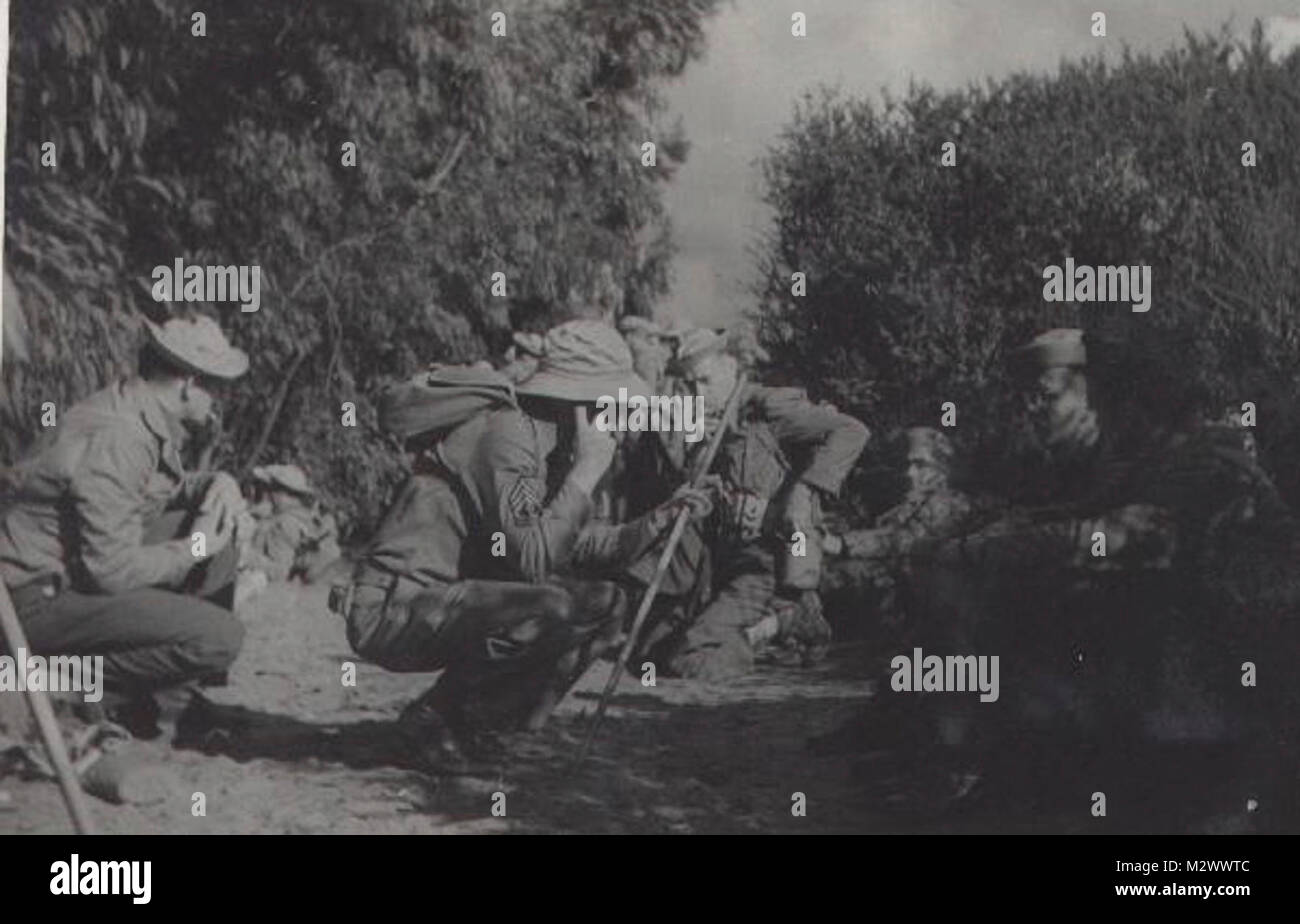 World War Two, black and white photo of soldiers in countryside Stock ...