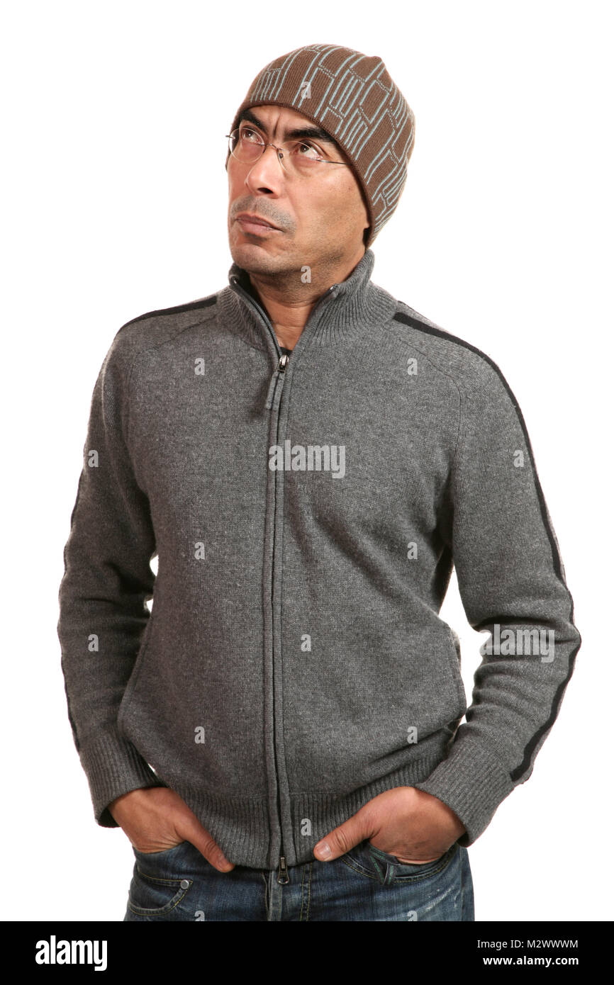 man isolated portrait over white background Stock Photo - Alamy