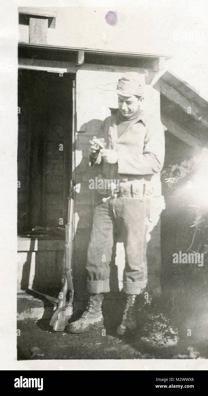World War Two, black and white photo of soldiers in countryside Stock ...