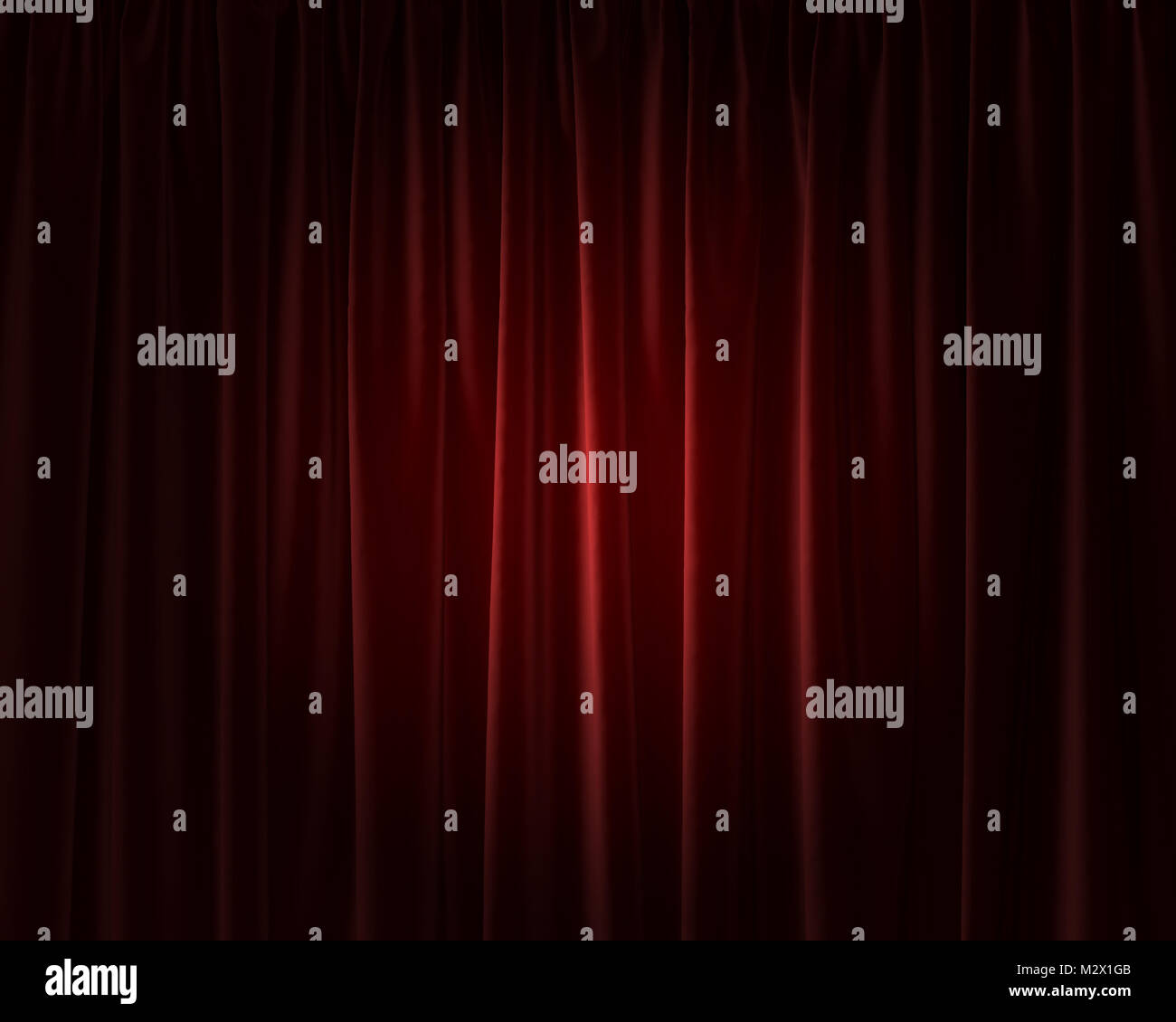 Red theatre entertainment event curtain. 3D Rendering Stock Photo