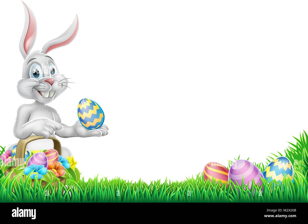Egg Hunt Easter Bunny Rabbit Design Stock Vector
