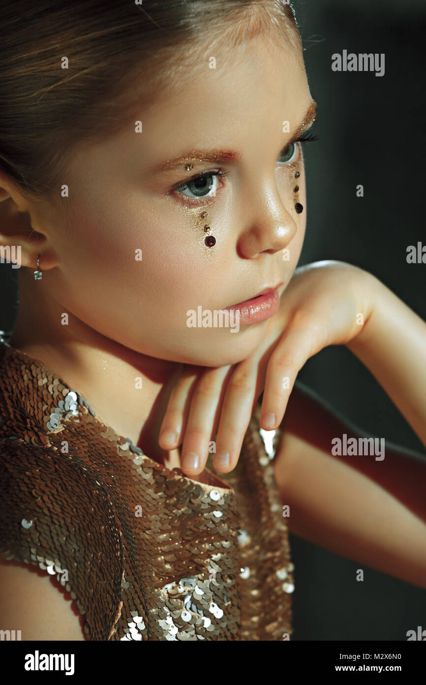 The fashion portrait of young beautiful teen girl at studio Stock Photo ...