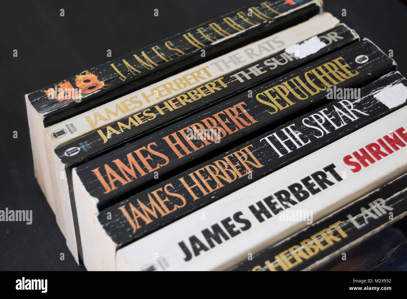 Stack Of Paperback Books By British Horror Writer James Herbert Stock Photo Alamy