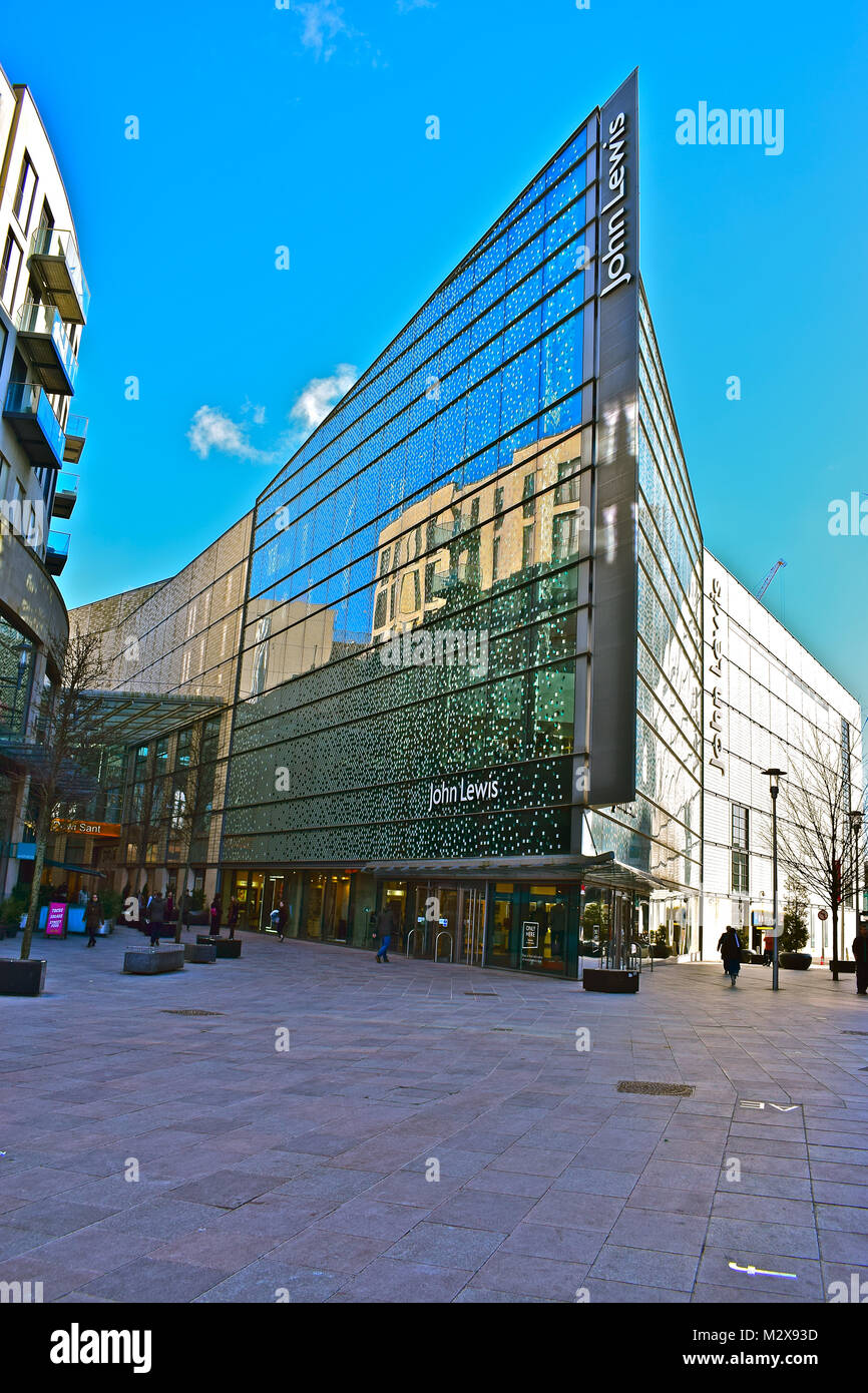 The John Lewis flagship Cardiff store in the city centre is at one end