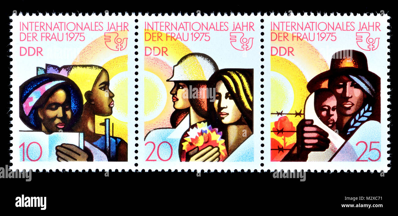 East German postage stamps (1975) : International Women's Year Stock Photo