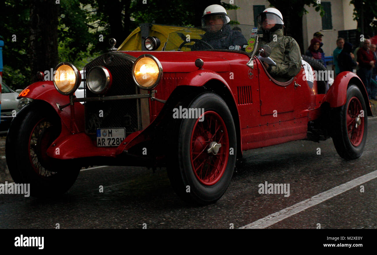 Pistoia, Italy. 20th, May, 2017.  Crew composed by Carsten Eckert (G) Pierre Antoine De Selancy (F) with their model car, ALFA ROMEO 6C 1500 S 1928, m Stock Photo