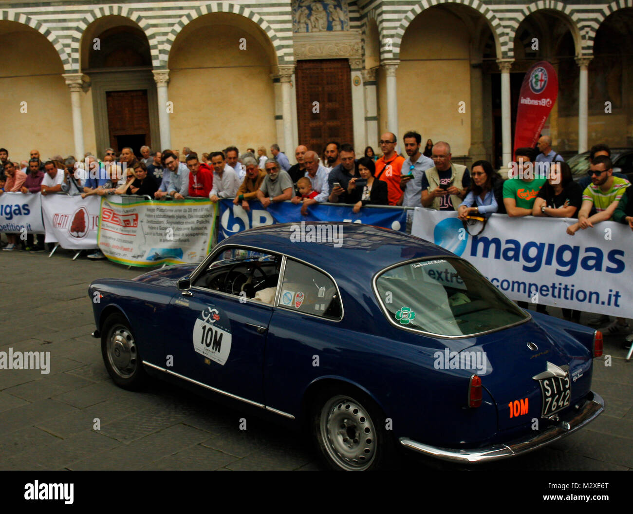 Pistoia, Italy, 20th, May 2017. Crew composed by Fabio La Penna and Ten.giorgio Onori from Italy with their model car, Alfa Romeo Giulietta Sprint 195 Stock Photo