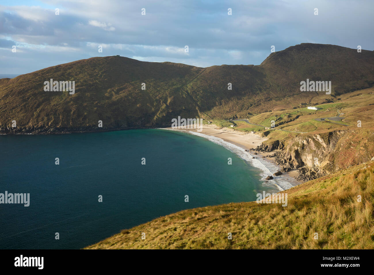 View across Keem Bay, Achill Island, County Mayo, Ireland. Stock Photo