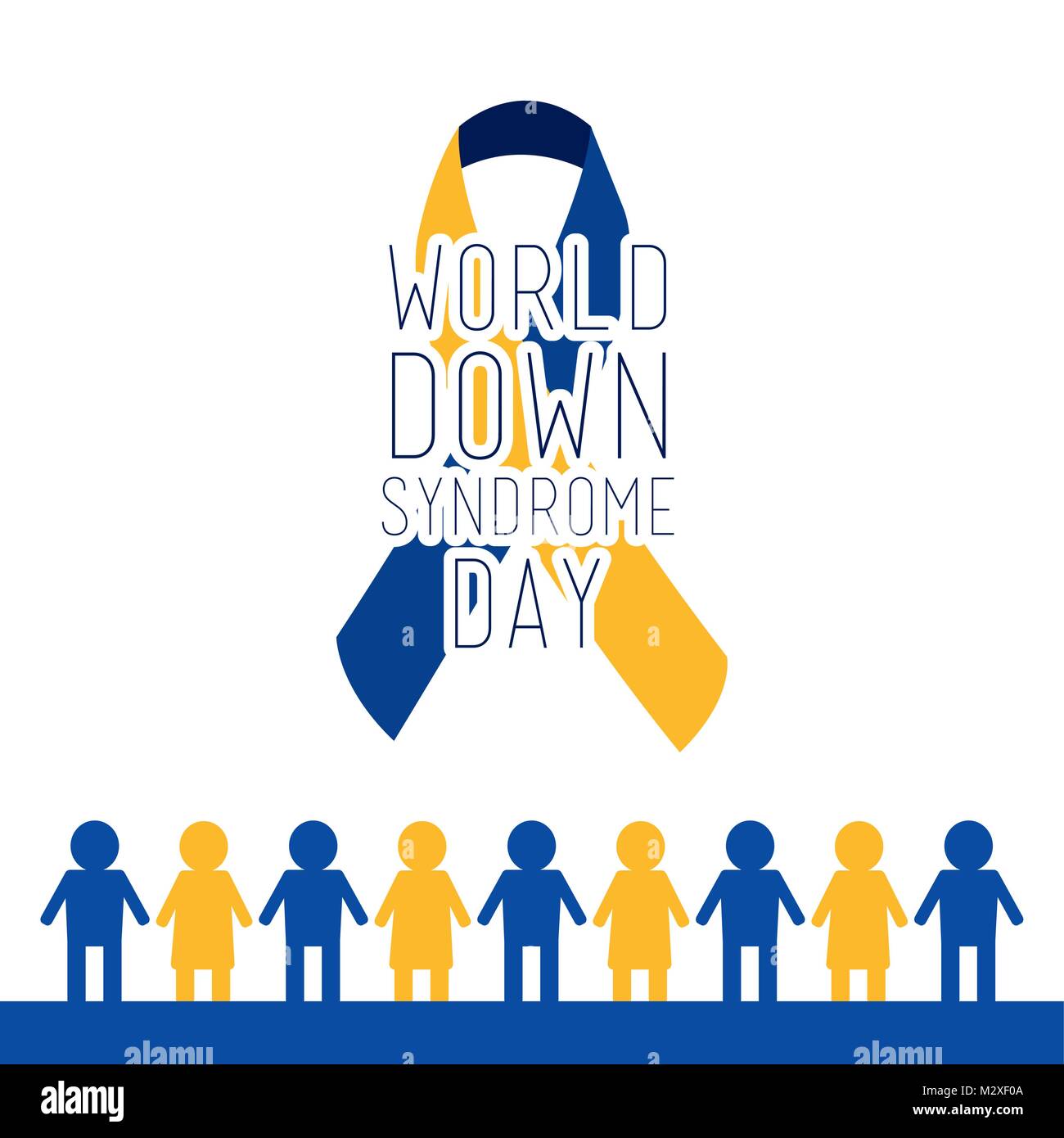 world down syndrome day blue and yellow loop Stock Vector Image & Art