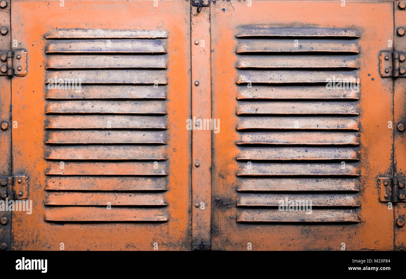 rusty metal doors - industrial furniture, vintage style - Stock Photo