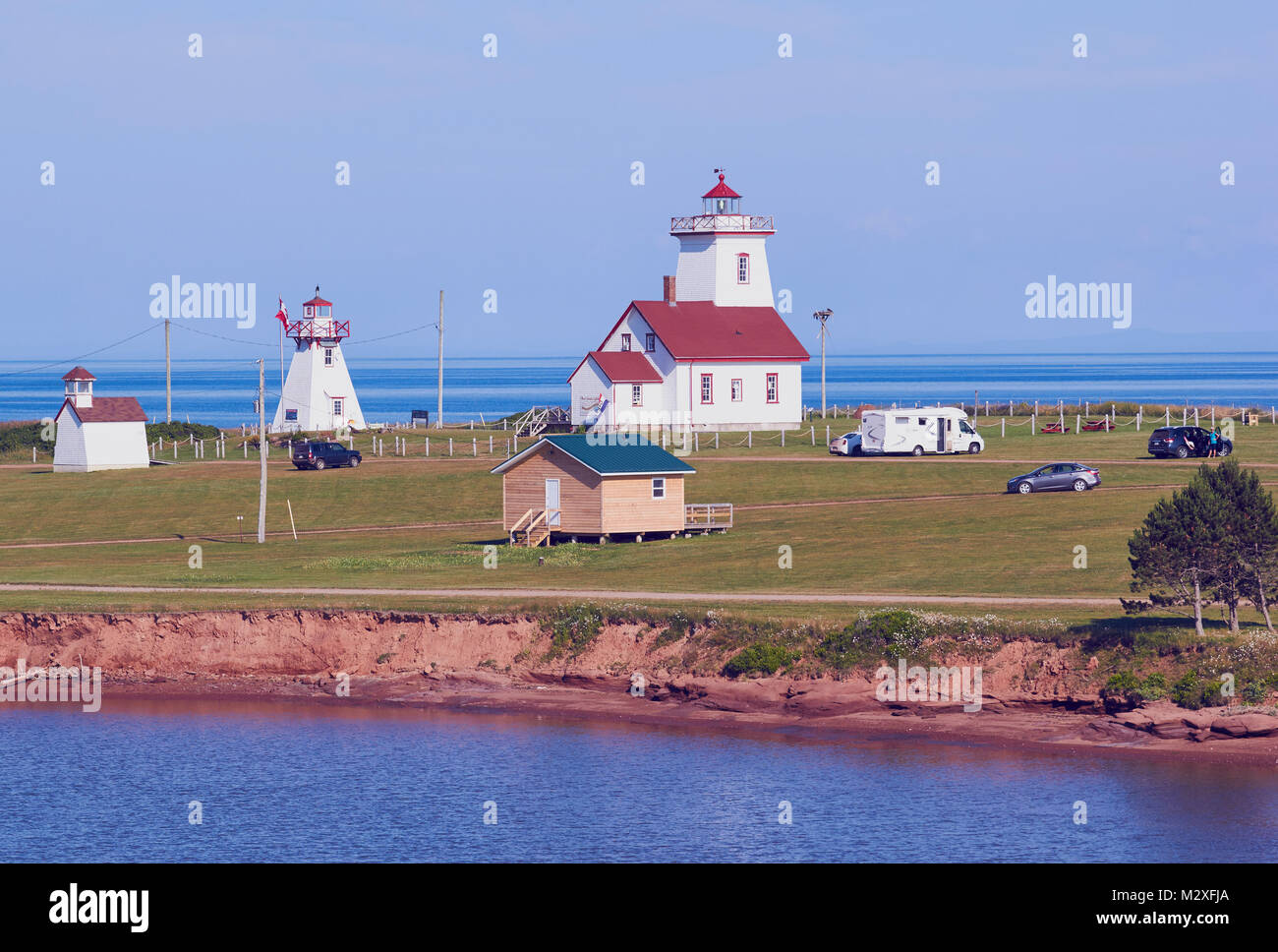 Wood Islands Lighthouse (1876), Wood Islands, Prince Edward Island (PEI), Canada. Today the lighthouse is a museum. Stock Photo