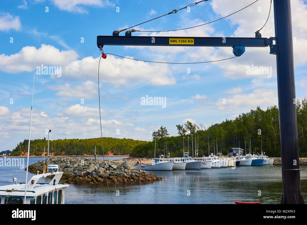 Boat winch, Caribou harbour, Pictou County, Nova Scotia, Canada Stock