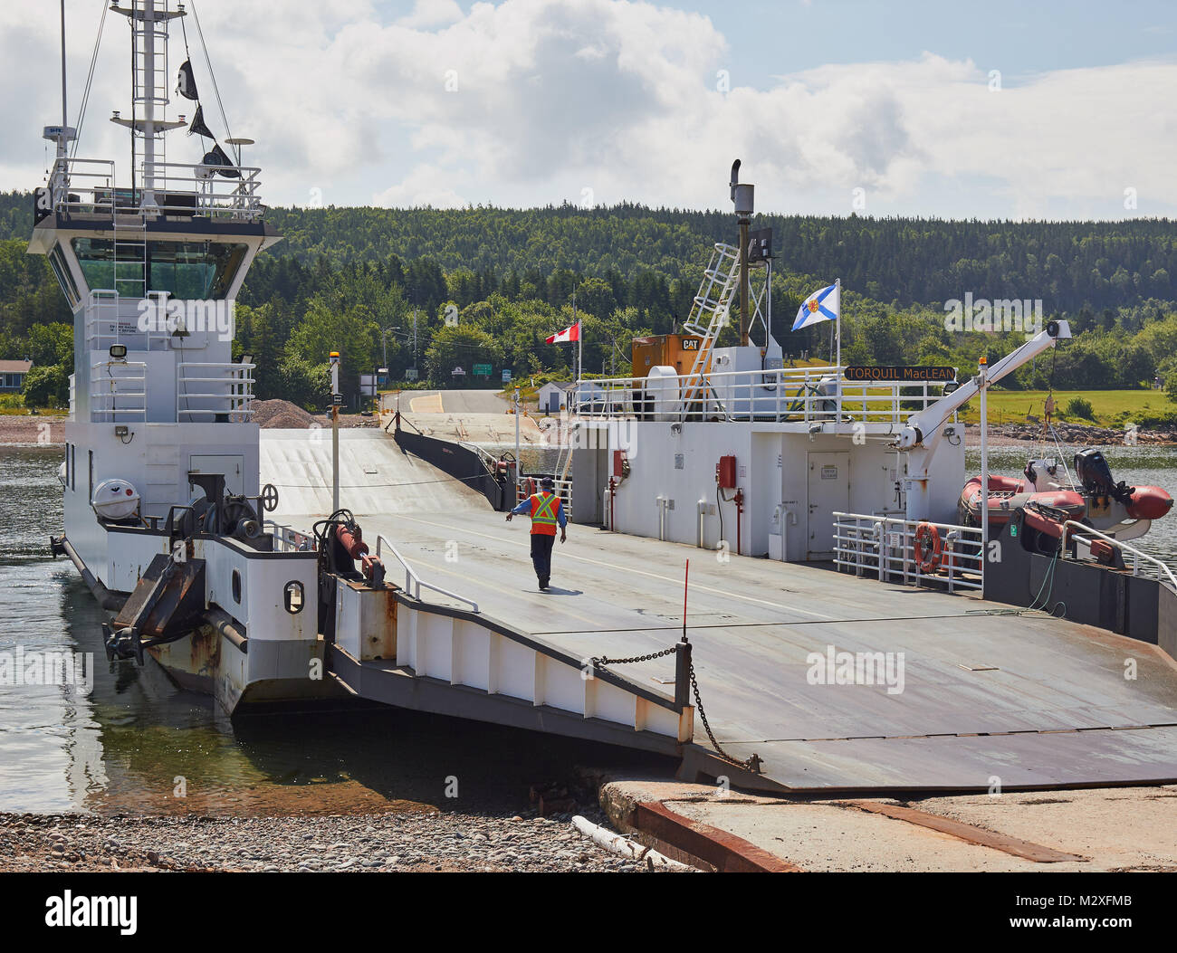Englishtown Ferry, Englishtown, Nova Scotia, Canada. Cable ferry