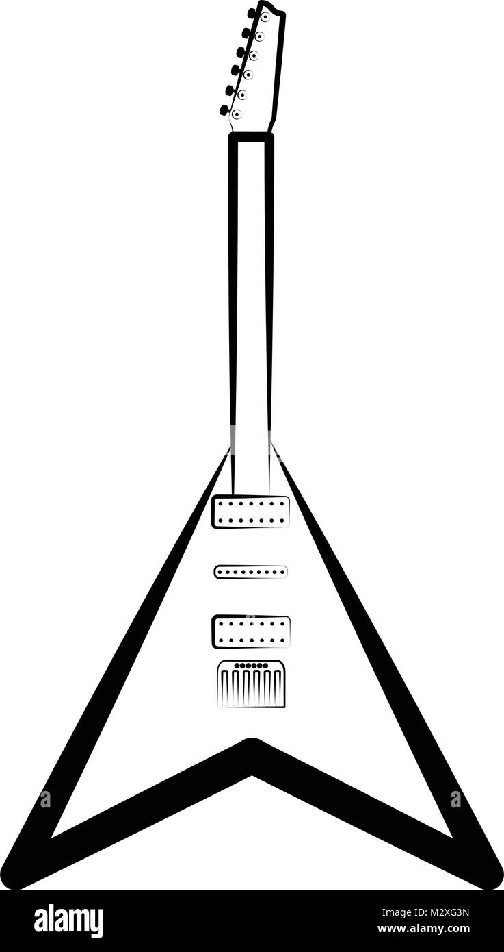 Electric guitar outline. Musical instrument Stock Vector Image & Art ...