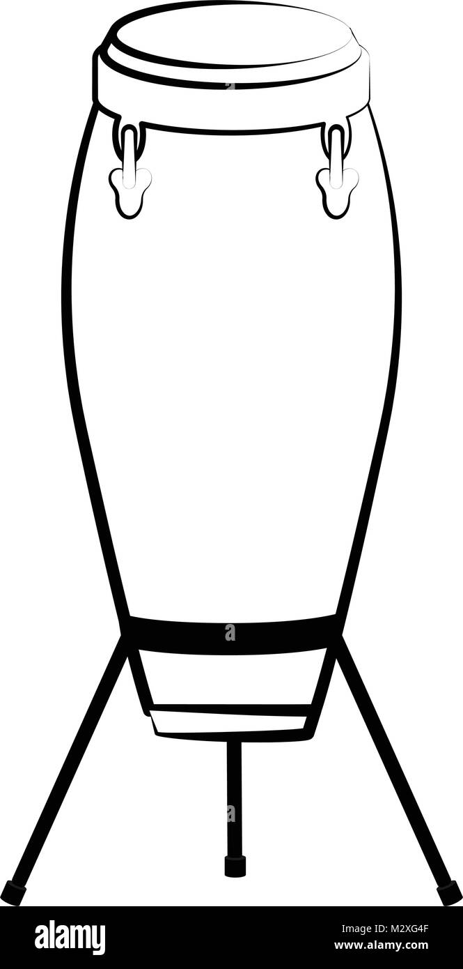 Isolated conga drum outline. Musical instrument Stock Vector Image