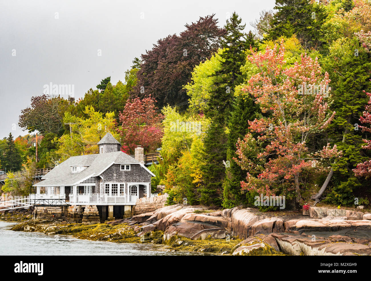 building at north east harbor, maine Stock Photo Alamy
