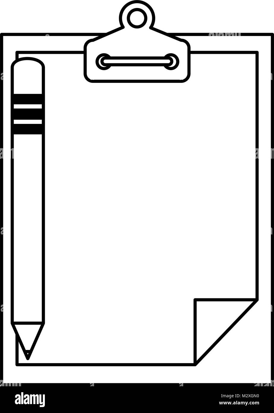 clipboard paper with pencil Stock Vector Image & Art Alamy