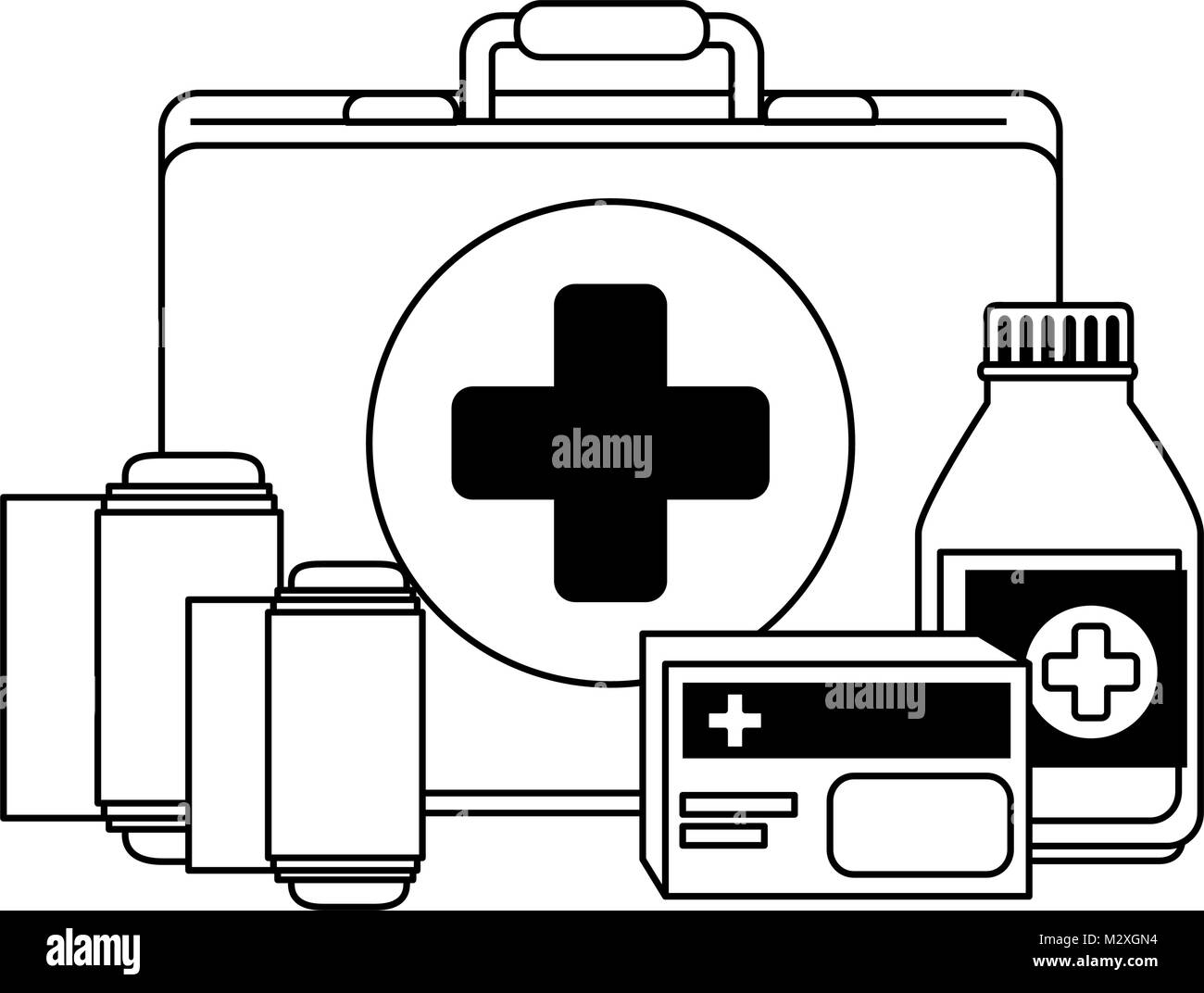 medical kit with bandages and drugs Stock Vector Image & Art Alamy