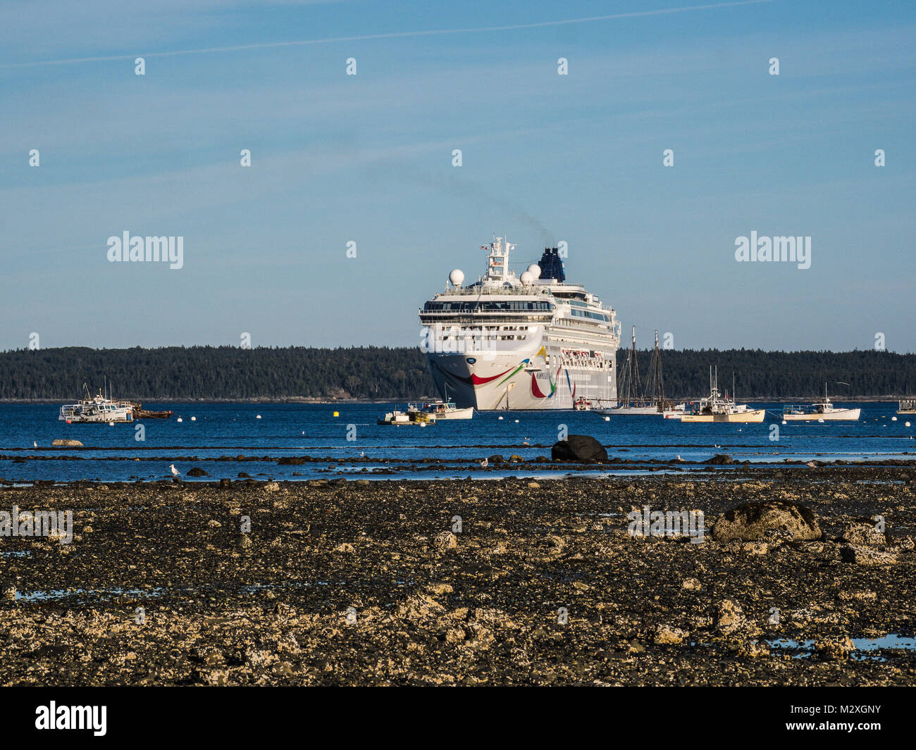 Norwegian Dawn Cruise Ship Bar Harbor Maine Stock Photo Alamy