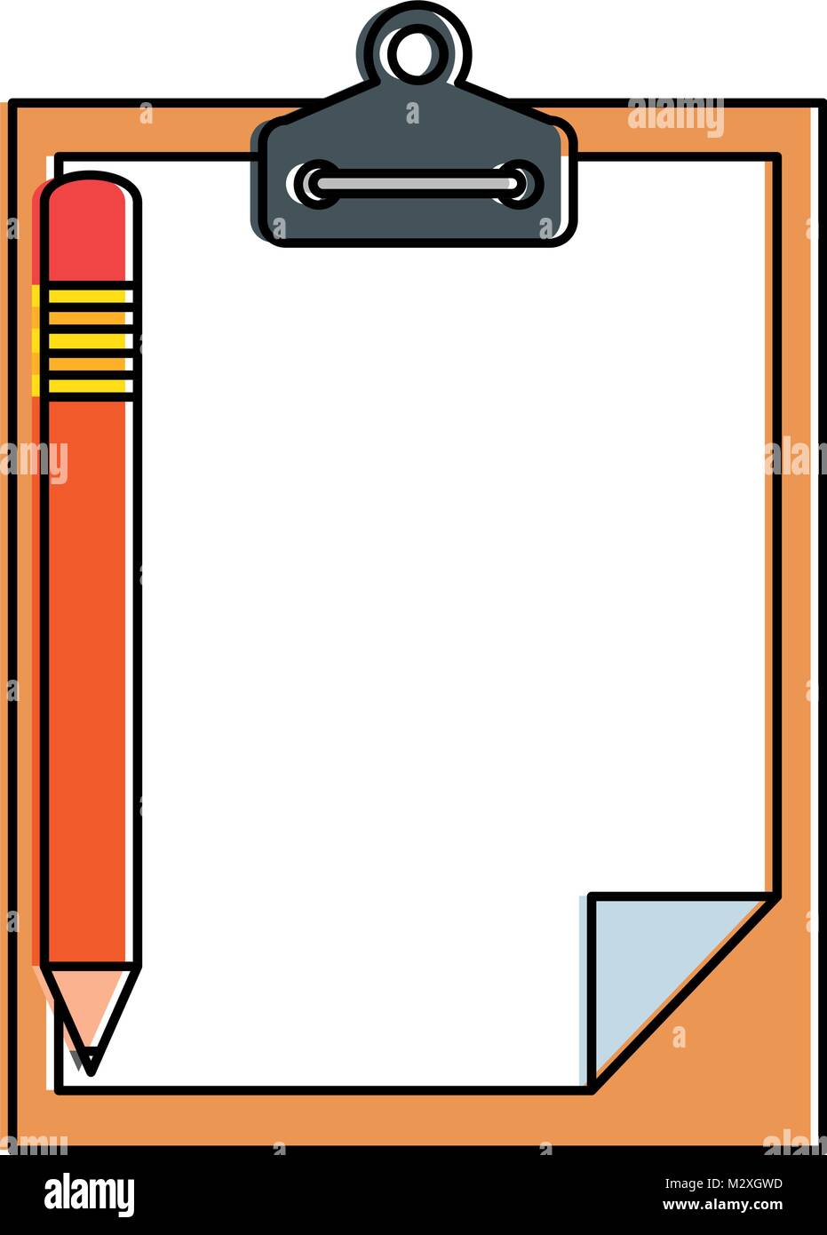 clipboard paper with pencil Stock Vector Image & Art - Alamy