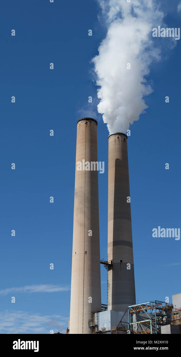 Tampa Electric's coal-fired Big Bend Power Station on Tampa Bay in Apollo Beach Florida United States Stock Photo