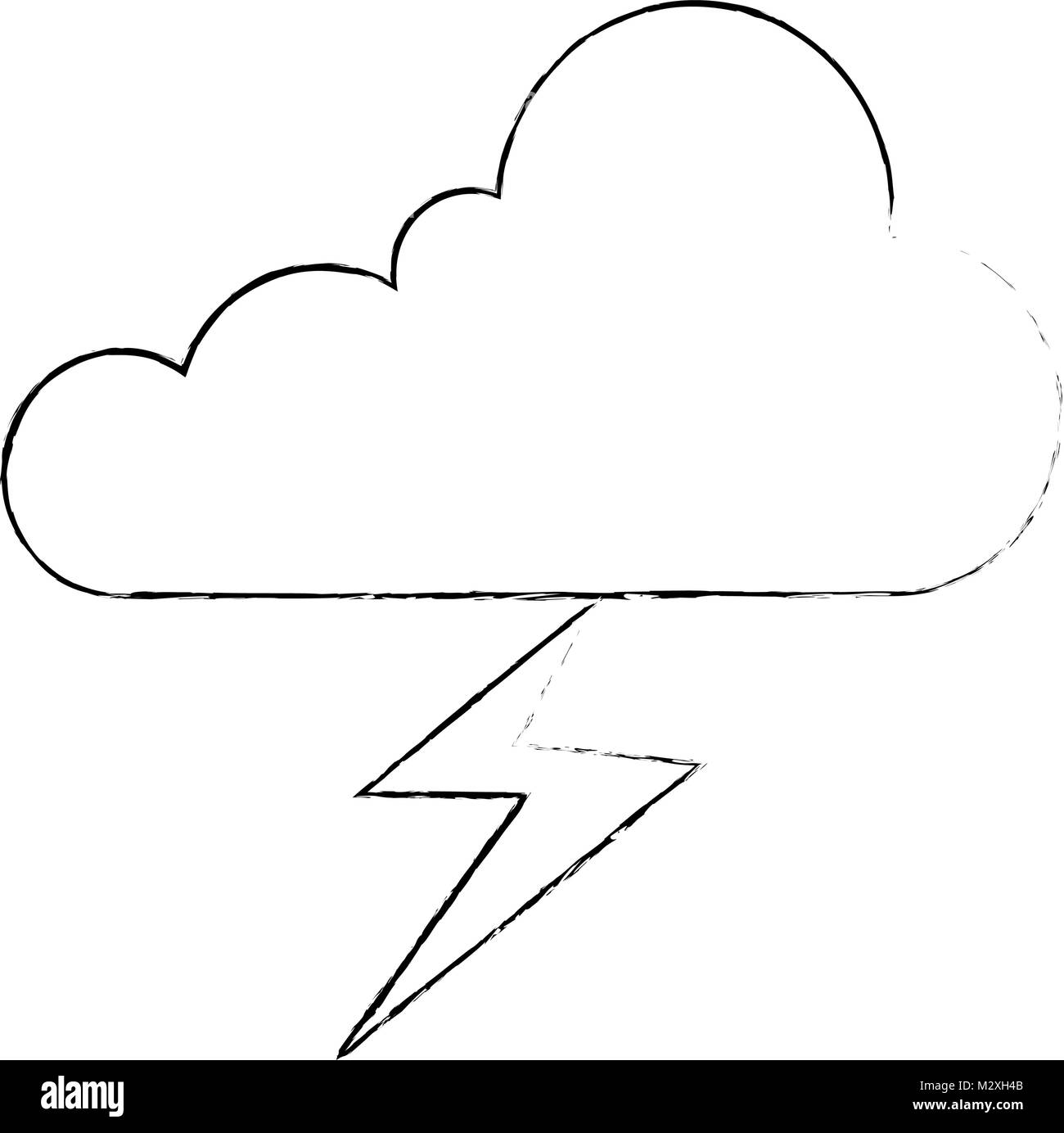 weather cloud rainy with ray Stock Vector Image & Art - Alamy