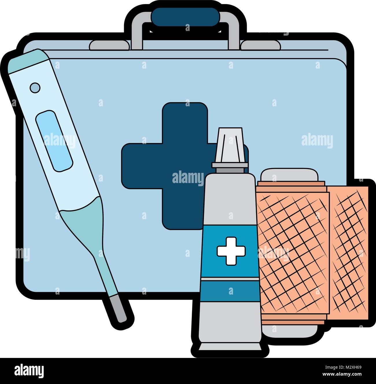medical kit with thermometer and bandages Stock Vector Image & Art Alamy