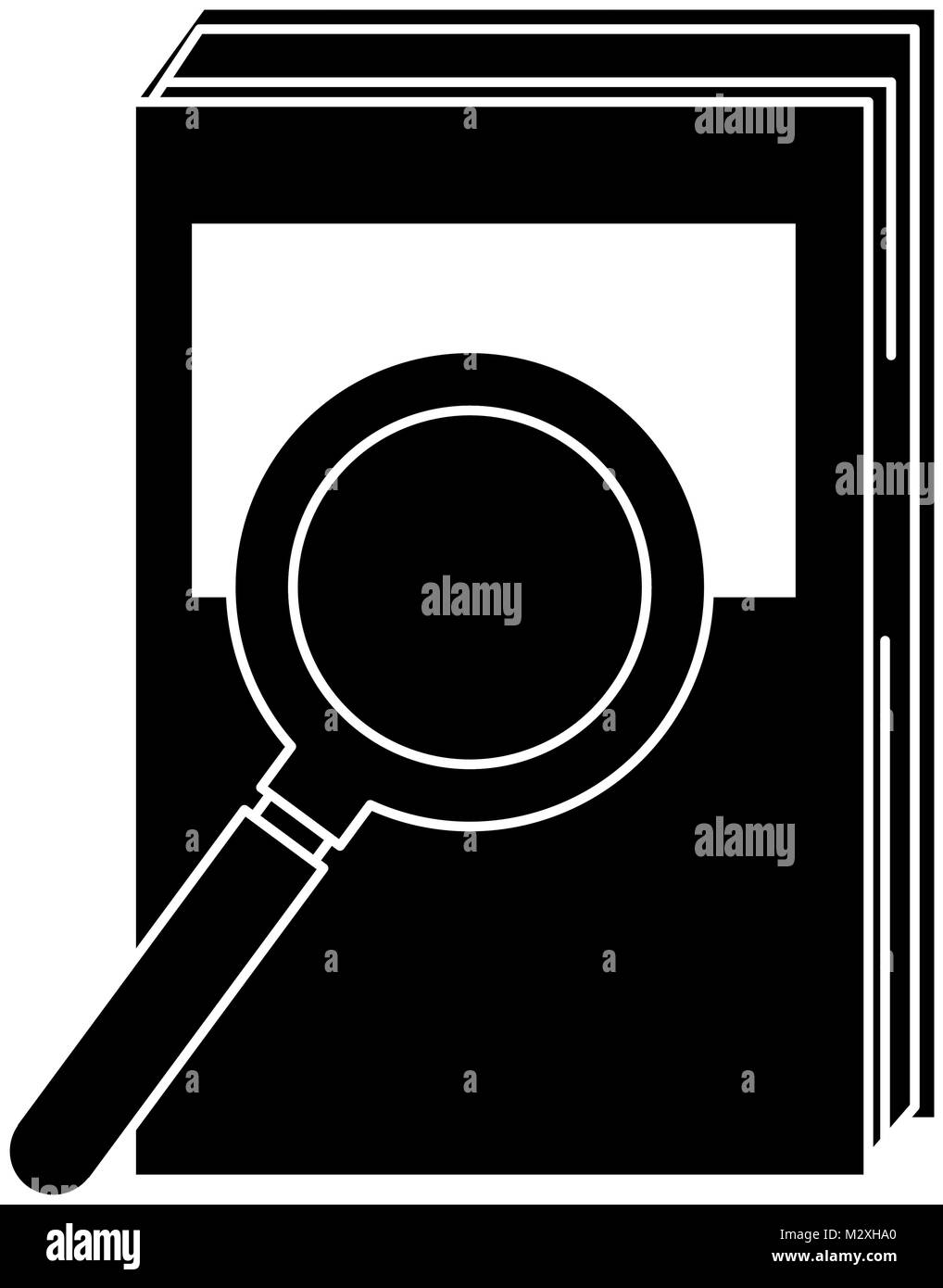 text book with magnifying glass Stock Vector Image & Art - Alamy