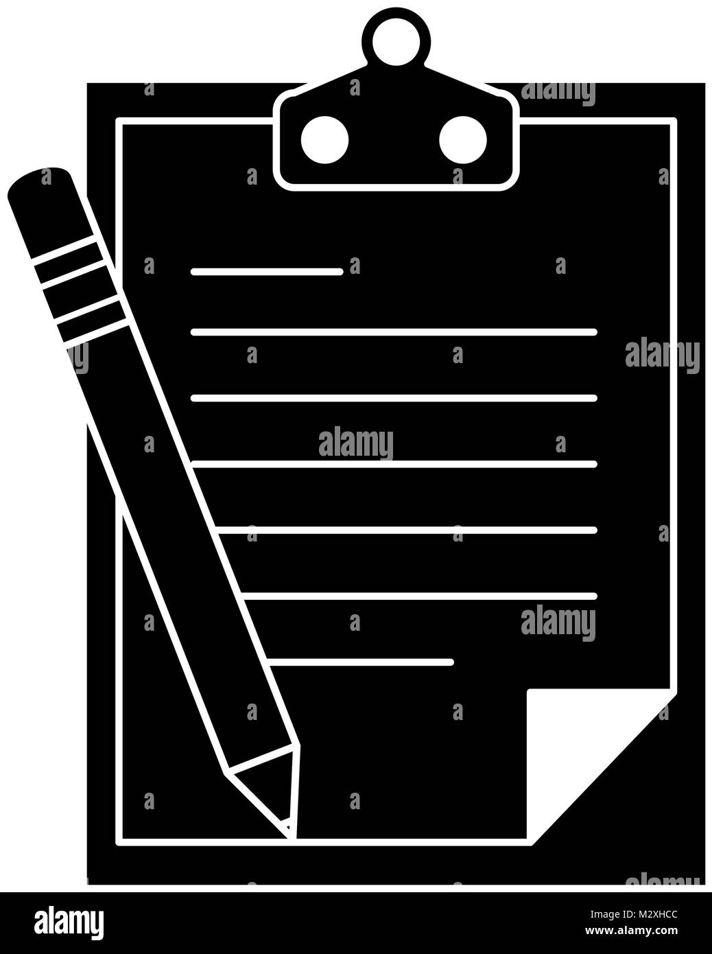 clipboard paper with pencil Stock Vector Image & Art - Alamy