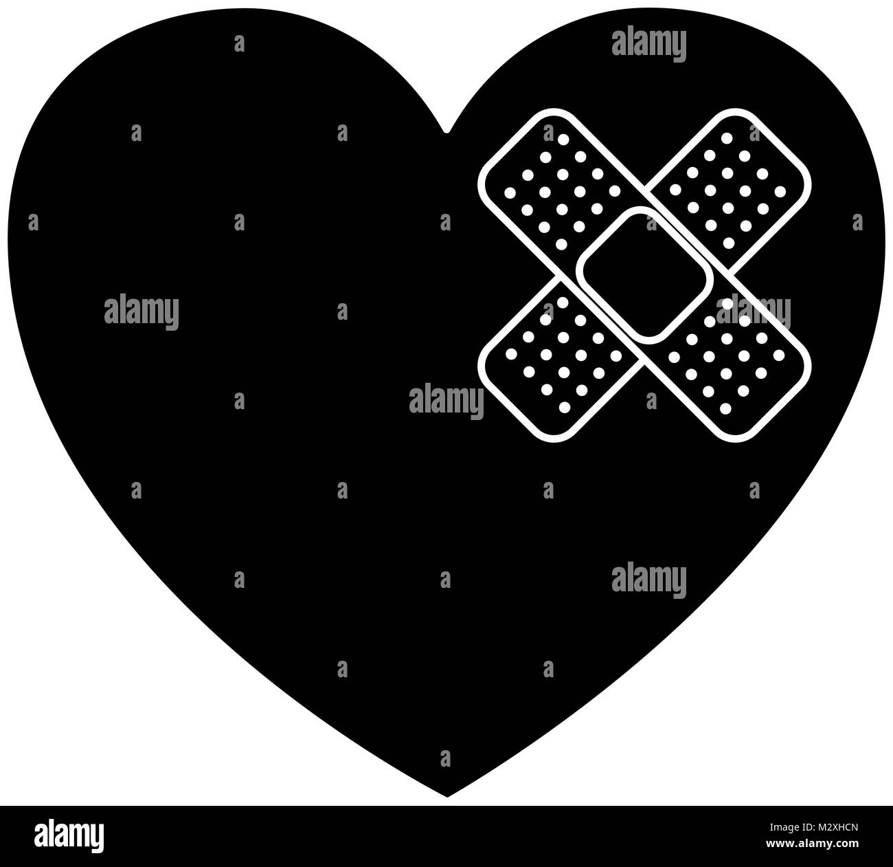 heart cardio with bandage Stock Vector Image & Art - Alamy