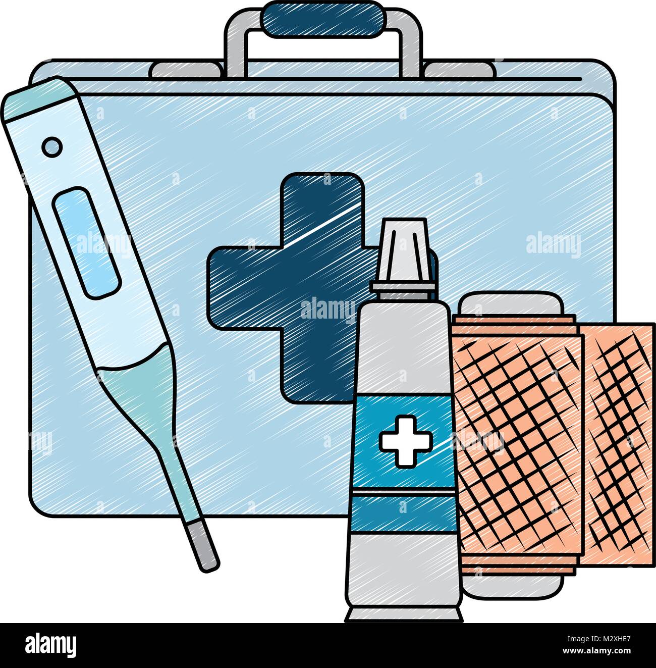 medical kit with thermometer and bandages Stock Vector Image & Art Alamy
