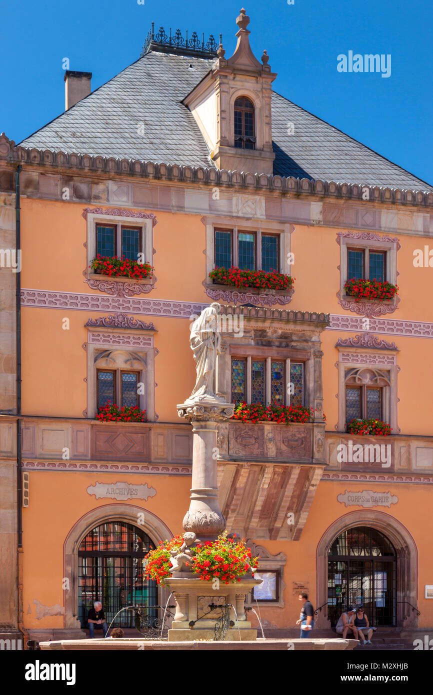 Mairie d'Obernai - Town Hall, Obernai, Alsace, France Stock Photo