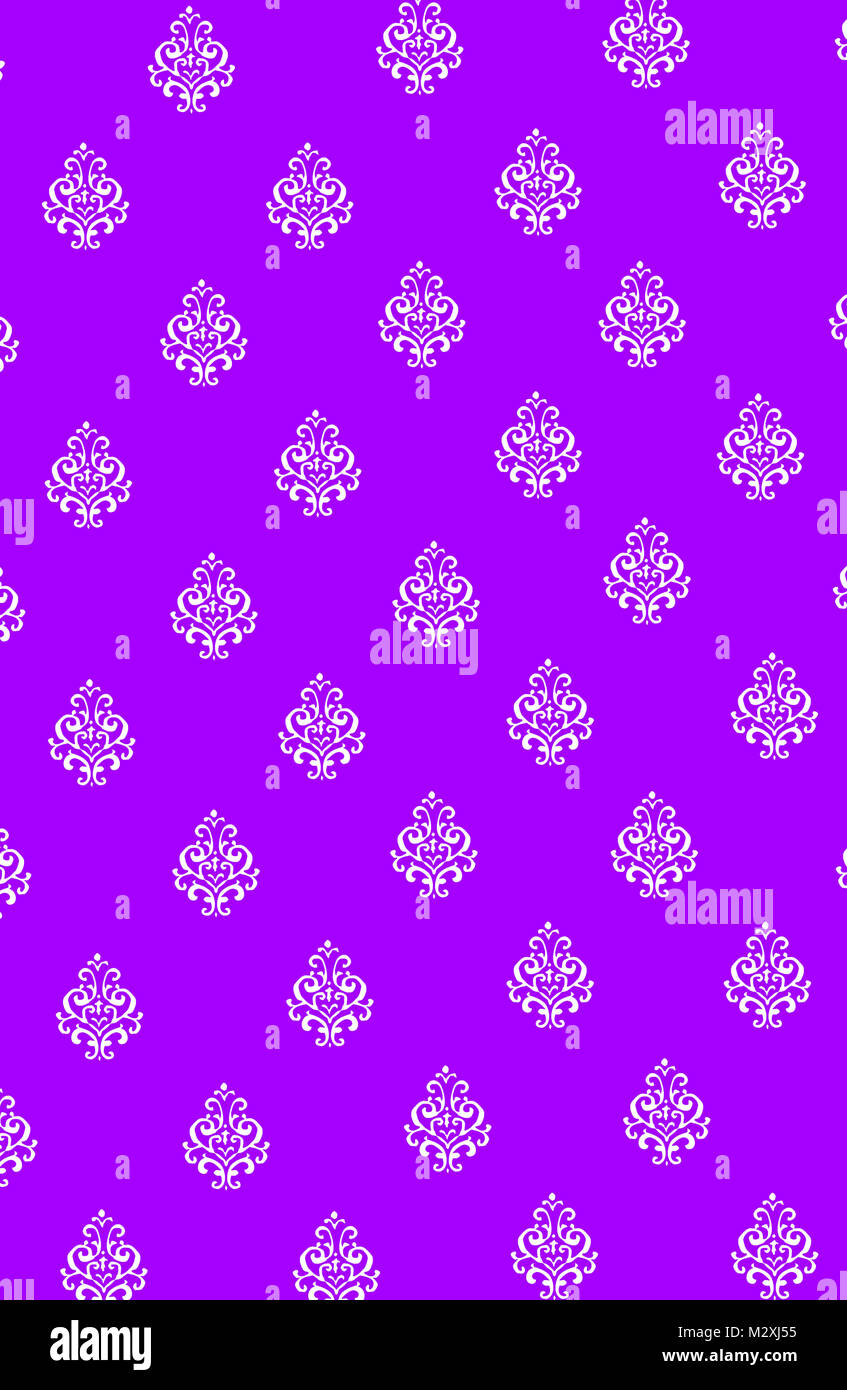Flower pattern on purple design for background Stock Photo - Alamy