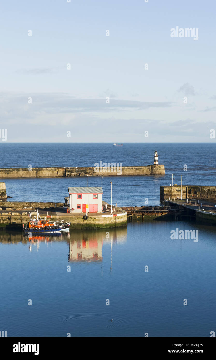 Seaham harbour, County Durham, UK. Upright with dead or copy space