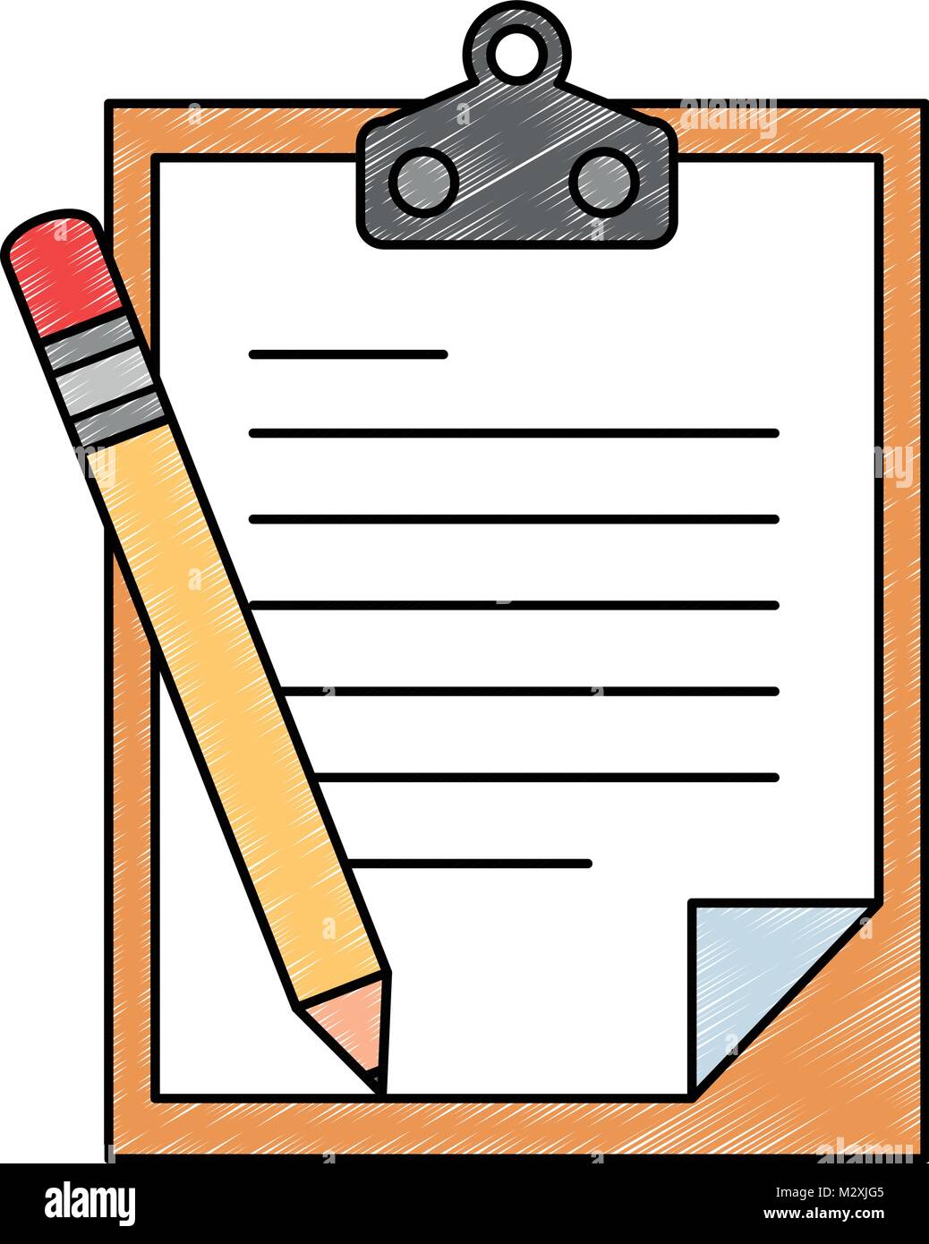 clipboard paper with pencil Stock Vector Image & Art - Alamy