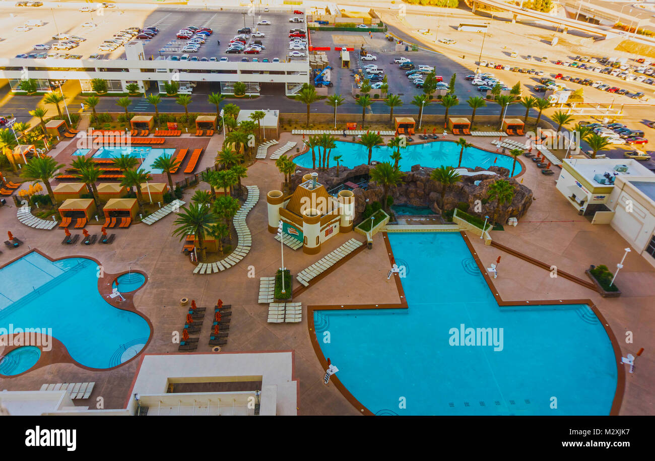 Las Vegas, USA - May 04, 2016: The pools at Excalibur Hotel and Casino  Stock Photo - Alamy