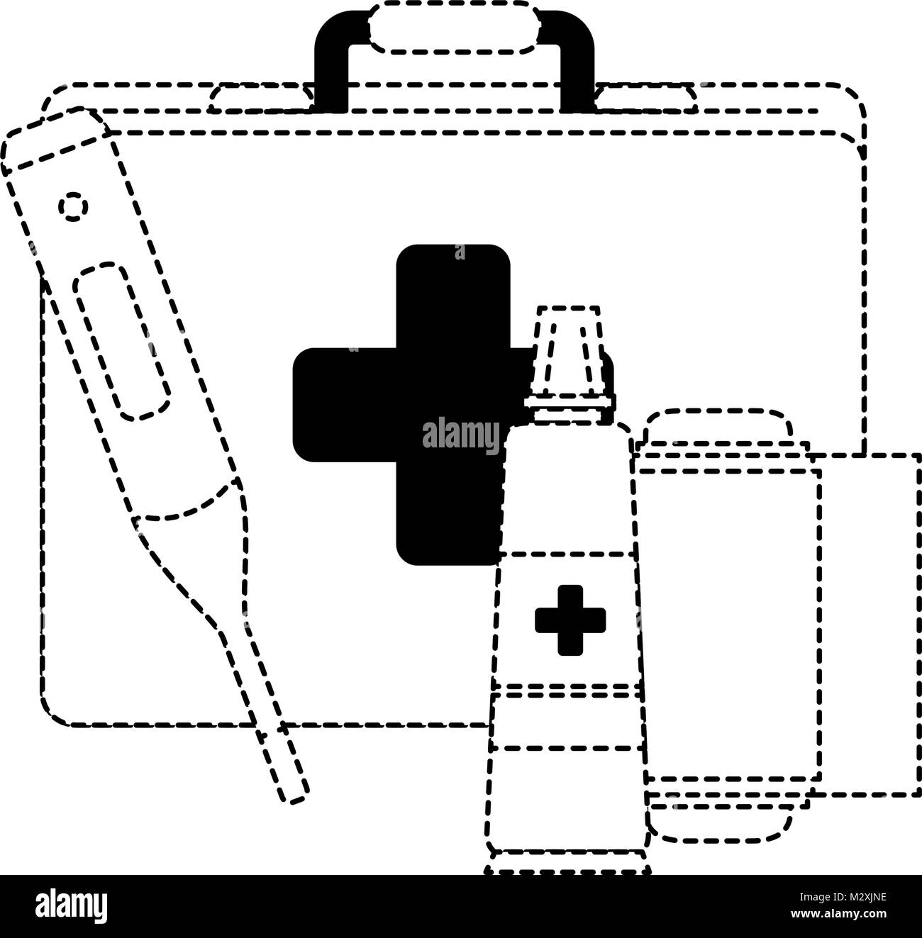 medical kit with thermometer and bandages Stock Vector Image & Art Alamy