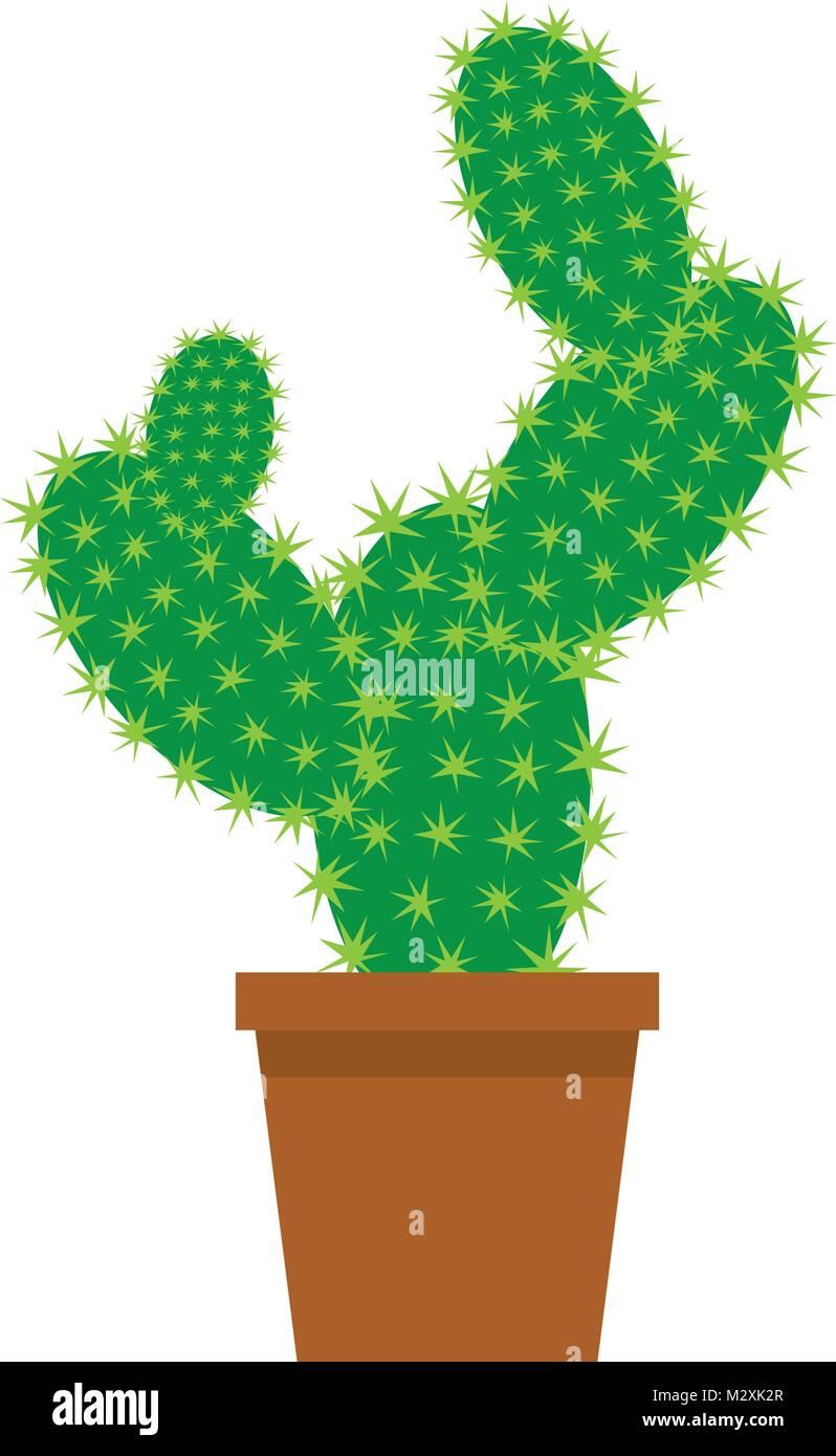 vector illustration of a cute cartoon cactus in pot isolated on white  background Stock Vector Image & Art - Alamy