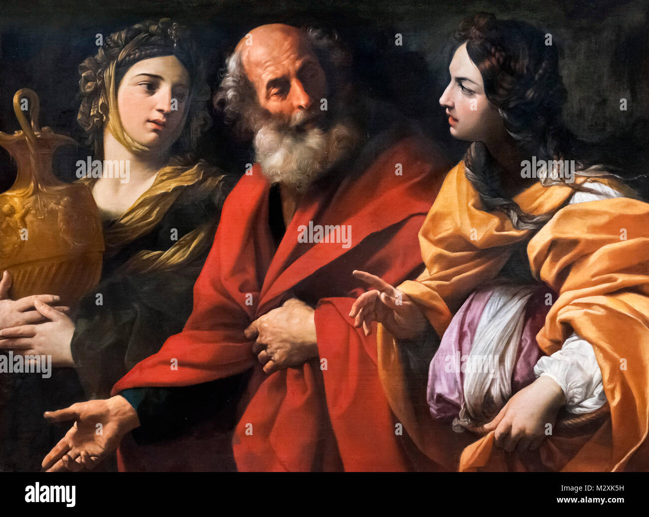 Lot and his Daughters Leaving Sodom by Guido Reni (1575-1642), oil on canvas, c.1615-16 Stock Photo