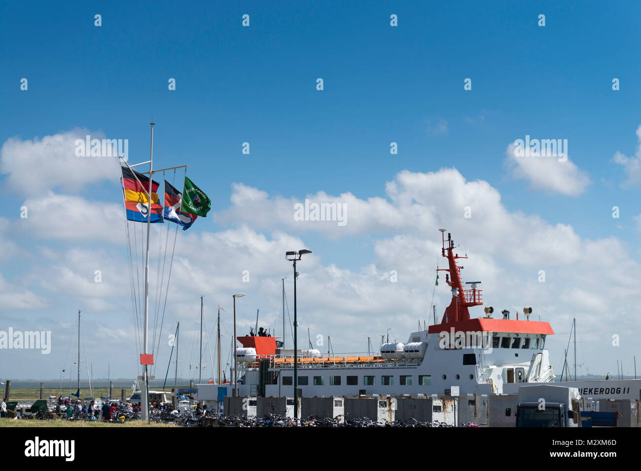Germany, Lower Saxony, East Friesland, harbour of the island Spiekeroog. Stock Photo
