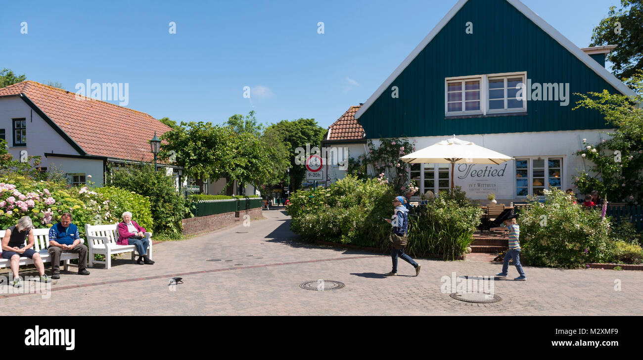 Germany, Lower Saxony, East Frisian islands, street in Spiekeroog. Stock Photo