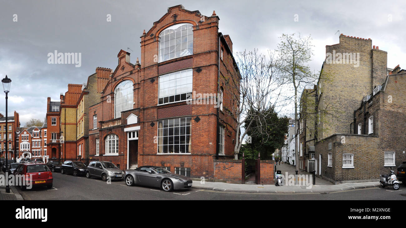 London, England, residential area Roland Garden with old building Stock