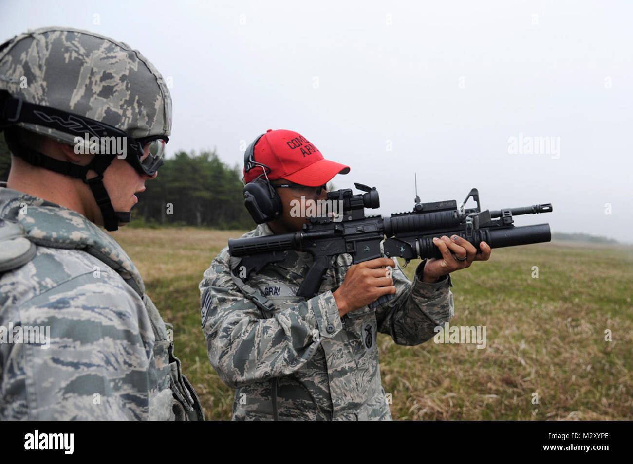 U.S. Air Force 2nd Lt. Harlan Glinski, left, 35th Security Forces ...